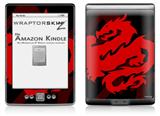 Oriental Dragon Red on Black - Decal Style Skin (fits 4th Gen Kindle with 6inch display and no keyboard)