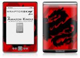 Oriental Dragon Black on Red - Decal Style Skin (fits 4th Gen Kindle with 6inch display and no keyboard)