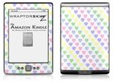 Pastel Hearts on White - Decal Style Skin (fits 4th Gen Kindle with 6inch display and no keyboard)