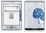 Mushrooms Blue - Decal Style Skin (fits 4th Gen Kindle with 6inch display and no keyboard)