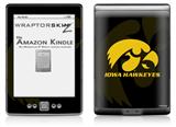Iowa Hawkeyes Tigerhawk Gold on Black - Decal Style Skin (fits 4th Gen Kindle with 6inch display and no keyboard)