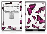 Butterflies Purple - Decal Style Skin (fits 4th Gen Kindle with 6inch display and no keyboard)
