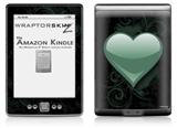 Glass Heart Grunge Seafoam Green - Decal Style Skin (fits 4th Gen Kindle with 6inch display and no keyboard)