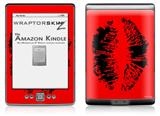 Big Kiss Black on Red - Decal Style Skin (fits 4th Gen Kindle with 6inch display and no keyboard)