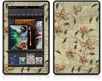Amazon Kindle Fire (Original) Decal Style Skin - Flowers and Berries Orange