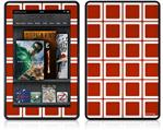 Amazon Kindle Fire (Original) Decal Style Skin - Squared Red Dark