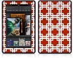 Amazon Kindle Fire (Original) Decal Style Skin - Boxed Red Dark