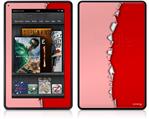 Amazon Kindle Fire (Original) Decal Style Skin - Ripped Colors Pink Red