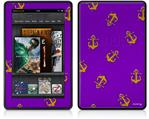Amazon Kindle Fire (Original) Decal Style Skin - Anchors Away Purple