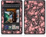Amazon Kindle Fire (Original) Decal Style Skin - Scattered Skulls Pink