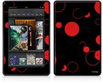 Amazon Kindle Fire (Original) Decal Style Skin - Lots of Dots Red on Black