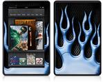 Amazon Kindle Fire (Original) Decal Style Skin - Metal Flames Blue