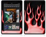 Amazon Kindle Fire (Original) Decal Style Skin - Metal Flames Red