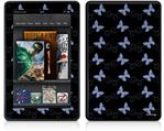 Amazon Kindle Fire (Original) Decal Style Skin - Pastel Butterflies Blue on Black