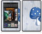 Amazon Kindle Fire (Original) Decal Style Skin - Mushrooms Blue