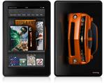 Amazon Kindle Fire (Original) Decal Style Skin - 2010 Chevy Camaro Orange - Black Stripes on Black