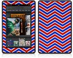 Amazon Kindle Fire (Original) Decal Style Skin - Zig Zag Red White and Blue