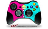 Ripped Colors Hot Pink Neon Teal - Decal Style Skin fits Microsoft XBOX 360 Wireless Controller (CONTROLLER NOT INCLUDED)