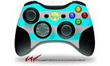 Kearas Psycho Stripes Neon Teal and Gray - Decal Style Skin fits Microsoft XBOX 360 Wireless Controller (CONTROLLER NOT INCLUDED)