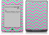 Zig Zag Teal Green and Pink - Decal Style Skin (fits Amazon Kindle Touch Skin)