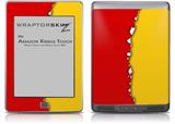 Ripped Colors Red Yellow - Decal Style Skin (fits Amazon Kindle Touch Skin)