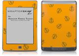 Anchors Away Orange - Decal Style Skin (fits Amazon Kindle Touch Skin)