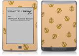 Anchors Away Peach - Decal Style Skin (fits Amazon Kindle Touch Skin)
