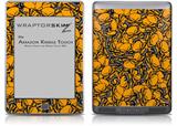 Scattered Skulls Orange - Decal Style Skin (fits Amazon Kindle Touch Skin)