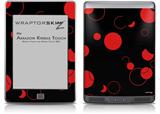 Lots of Dots Red on Black - Decal Style Skin (fits Amazon Kindle Touch Skin)