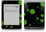 Lots of Dots Green on Black - Decal Style Skin (fits Amazon Kindle Touch Skin)