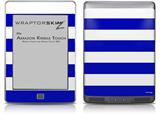 Kearas Psycho Stripes Blue and White - Decal Style Skin (fits Amazon Kindle Touch Skin)