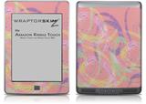 Neon Swoosh on Pink - Decal Style Skin (fits Amazon Kindle Touch Skin)