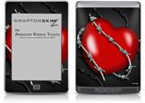 Barbwire Heart Red - Decal Style Skin (fits Amazon Kindle Touch Skin)