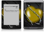 Barbwire Heart Yellow - Decal Style Skin (fits Amazon Kindle Touch Skin)