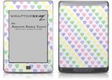Pastel Hearts on White - Decal Style Skin (fits Amazon Kindle Touch Skin)