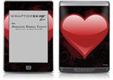 Glass Heart Grunge Red - Decal Style Skin (fits Amazon Kindle Touch Skin)