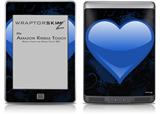 Glass Heart Grunge Blue - Decal Style Skin (fits Amazon Kindle Touch Skin)