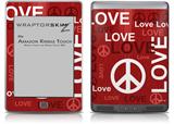 Love and Peace Red - Decal Style Skin (fits Amazon Kindle Touch Skin)