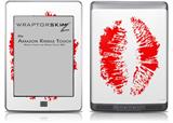 Big Kiss Red Lips on White - Decal Style Skin (fits Amazon Kindle Touch Skin)