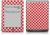 Checkered Canvas Red and White - Decal Style Skin (fits Amazon Kindle Touch Skin)