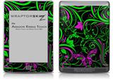 Twisted Garden Green and Hot Pink - Decal Style Skin (fits Amazon Kindle Touch Skin)