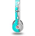 Skin Decal Wrap works with Original Beats Solo HD Headphones Ripped Colors Neon Teal Gray Skin Only (HEADPHONES NOT INCLUDED)