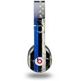 Skin Decal Wrap works with Original Beats Solo HD Headphones Painted Faded Cracked Blue Line Stripe USA American Flag Skin Only (HEADPHONES NOT INCLUDED)
