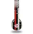 Skin Decal Wrap works with Original Beats Solo HD Headphones Painted Faded and Cracked Red Line USA American Flag Skin Only (HEADPHONES NOT INCLUDED)