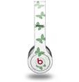 Skin Decal Wrap works with Original Beats Solo HD Headphones Pastel Butterflies Green on White Skin Only (HEADPHONES NOT INCLUDED)