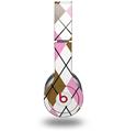 Skin Decal Wrap works with Original Beats Solo HD Headphones Argyle Pink and Brown Skin Only (HEADPHONES NOT INCLUDED)