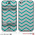 iPhone 4S Skin Zig Zag Teal and Gray
