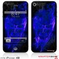 iPhone 4S Skin Flaming Fire Skull Blue