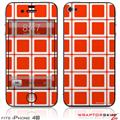 iPhone 4S Skin Squared Red
