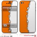 iPhone 4S Skin Ripped Colors Orange White